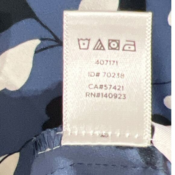 Loft Small Blue Floral Midi Slip Dress High Neck Drawstring y2K Beach Wedding - Picture 8 of 8